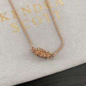 Kendra Scott rose gold Drusy pendant necklace